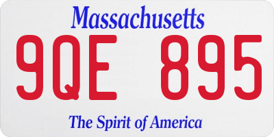 MA license plate 9QE895
