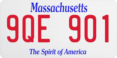 MA license plate 9QE901