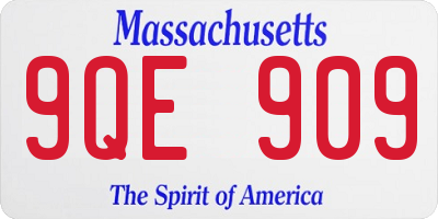 MA license plate 9QE909
