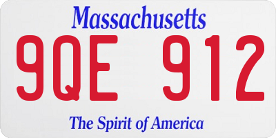 MA license plate 9QE912