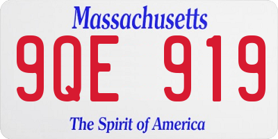 MA license plate 9QE919