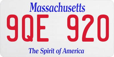 MA license plate 9QE920