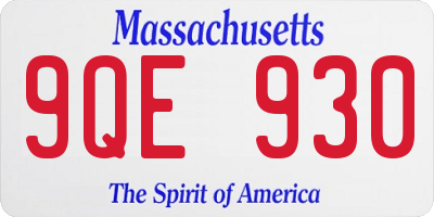 MA license plate 9QE930