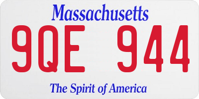 MA license plate 9QE944