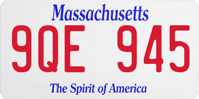 MA license plate 9QE945