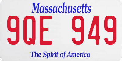 MA license plate 9QE949