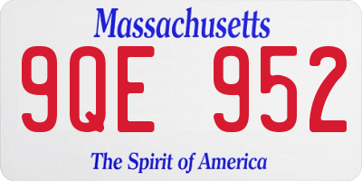 MA license plate 9QE952