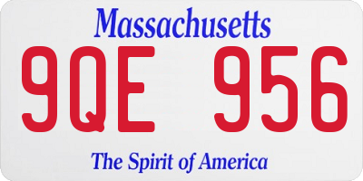 MA license plate 9QE956