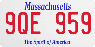 MA license plate 9QE959