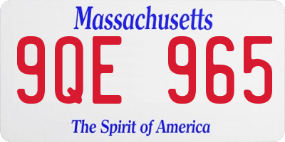 MA license plate 9QE965