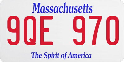 MA license plate 9QE970