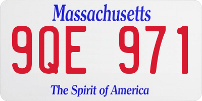 MA license plate 9QE971