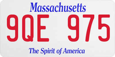 MA license plate 9QE975