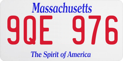 MA license plate 9QE976