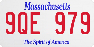 MA license plate 9QE979