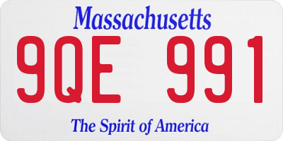 MA license plate 9QE991