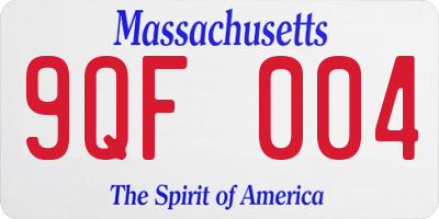 MA license plate 9QF004