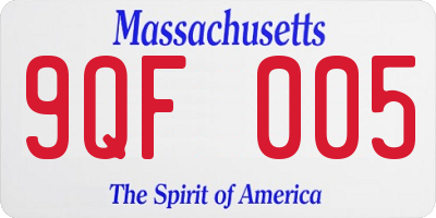 MA license plate 9QF005