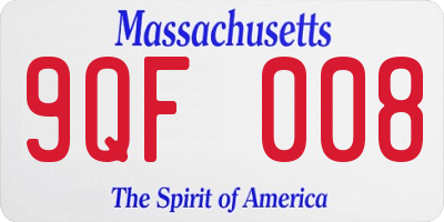 MA license plate 9QF008