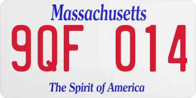 MA license plate 9QF014