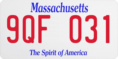MA license plate 9QF031
