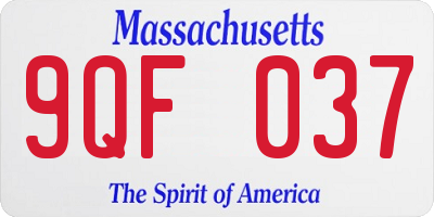 MA license plate 9QF037