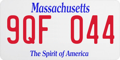 MA license plate 9QF044
