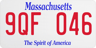MA license plate 9QF046