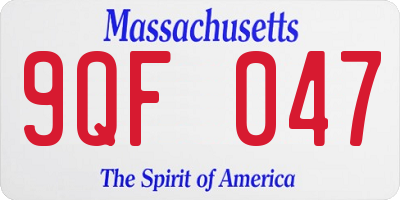 MA license plate 9QF047