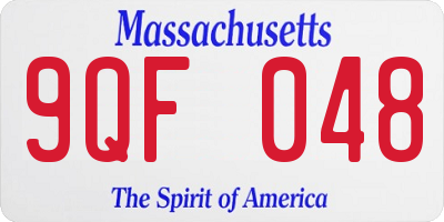 MA license plate 9QF048