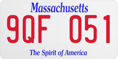 MA license plate 9QF051