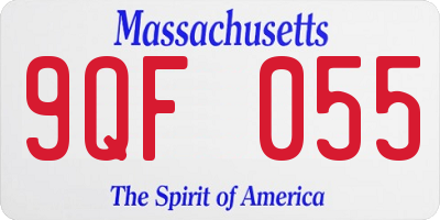 MA license plate 9QF055