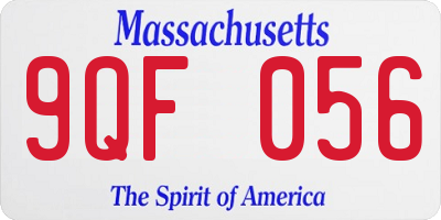 MA license plate 9QF056