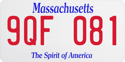 MA license plate 9QF081