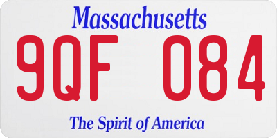 MA license plate 9QF084
