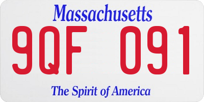 MA license plate 9QF091