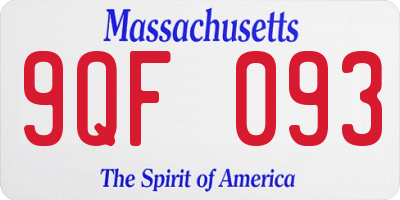 MA license plate 9QF093