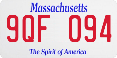 MA license plate 9QF094