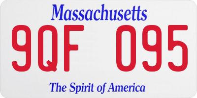 MA license plate 9QF095