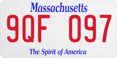 MA license plate 9QF097