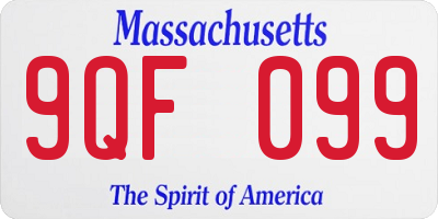 MA license plate 9QF099