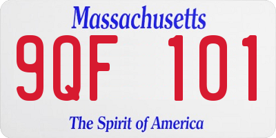 MA license plate 9QF101