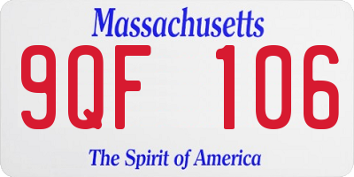 MA license plate 9QF106