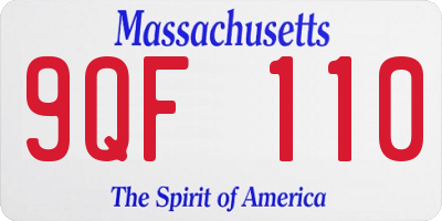 MA license plate 9QF110