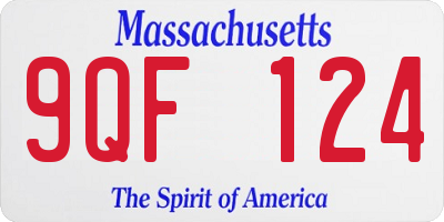 MA license plate 9QF124