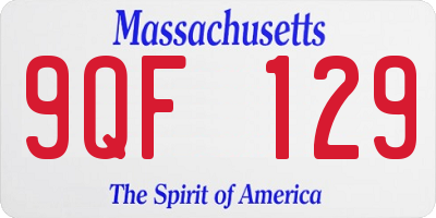 MA license plate 9QF129