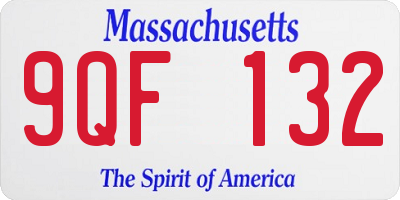 MA license plate 9QF132