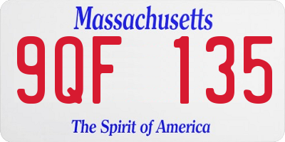 MA license plate 9QF135