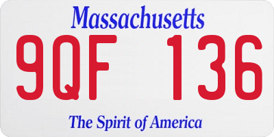 MA license plate 9QF136