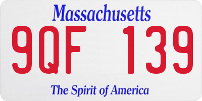 MA license plate 9QF139